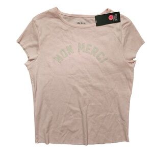 Target Wild Fable NWT Light Pink Graphic Tee Non Merci Size XS Womens